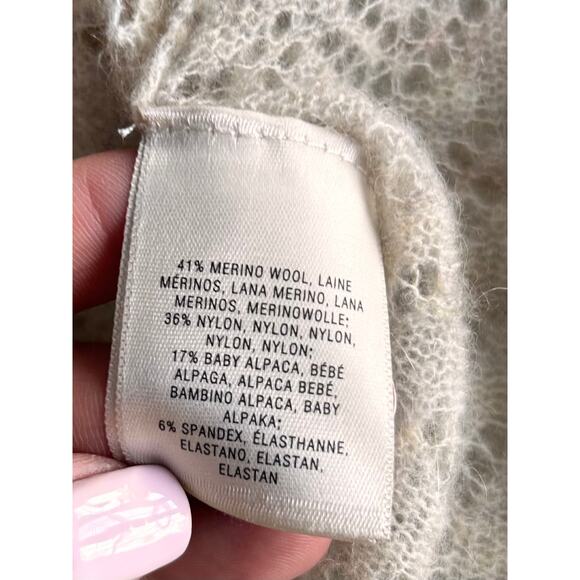 Anthropologie Meadow Rue Women's Wesley Wrap Cardigan Sweater Ivory Size XS - Picture 11 of 13